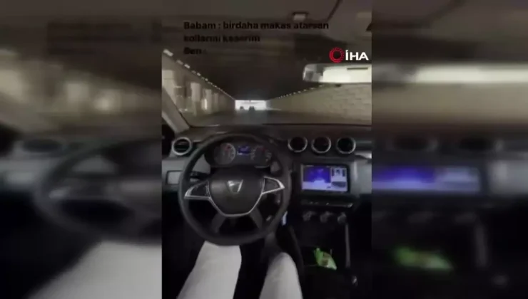 Diziyle Makas Atan Sürücü Trafiği Tehdit Etti!